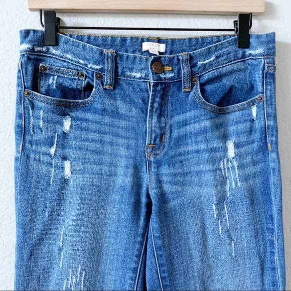 J. CREW Distressed Mid-Rise Stretch Skinny Jeans Blue 26 - Picture 3 of 10